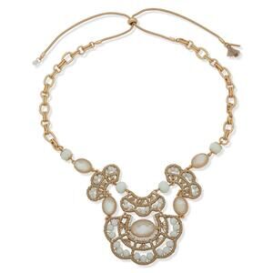 Lonna & Lilly Gold-Tone White Bead 28" Frontal Necklace
